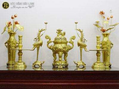 Bộ Đồ Thờ Bằng Đồng Catut Mẫu Đỉnh Long Phụng Bộ 70cm ở Sài Gòn TPHCM