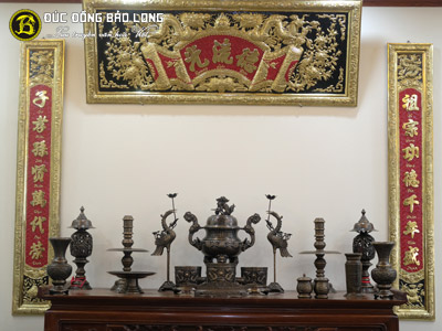 Bộ Đồ Thờ Bằng Đồng Đầy Đủ Đỉnh Hoa Sòi Màu Trầm Cổ Bộ 60cm ở Sài Gòn TPHCM