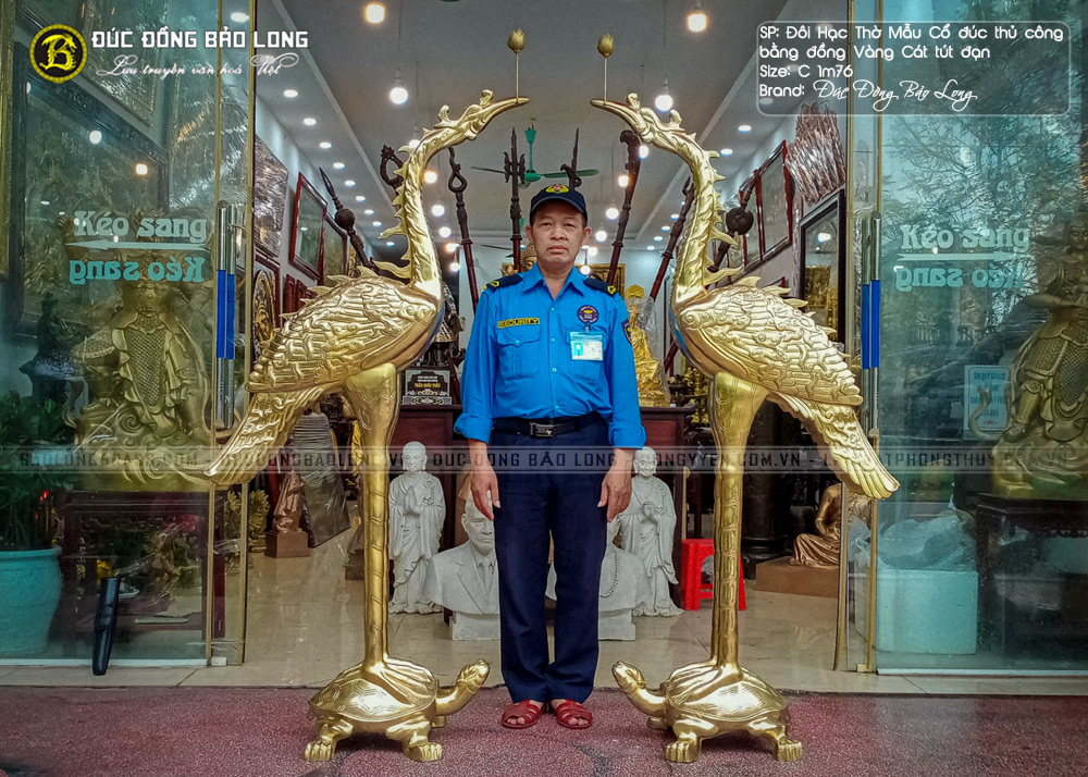Hạc Thờ Mẫu Cổ Bằng Đồng Cát Tút Cao 1m76 ở Sài Gòn TPHCM