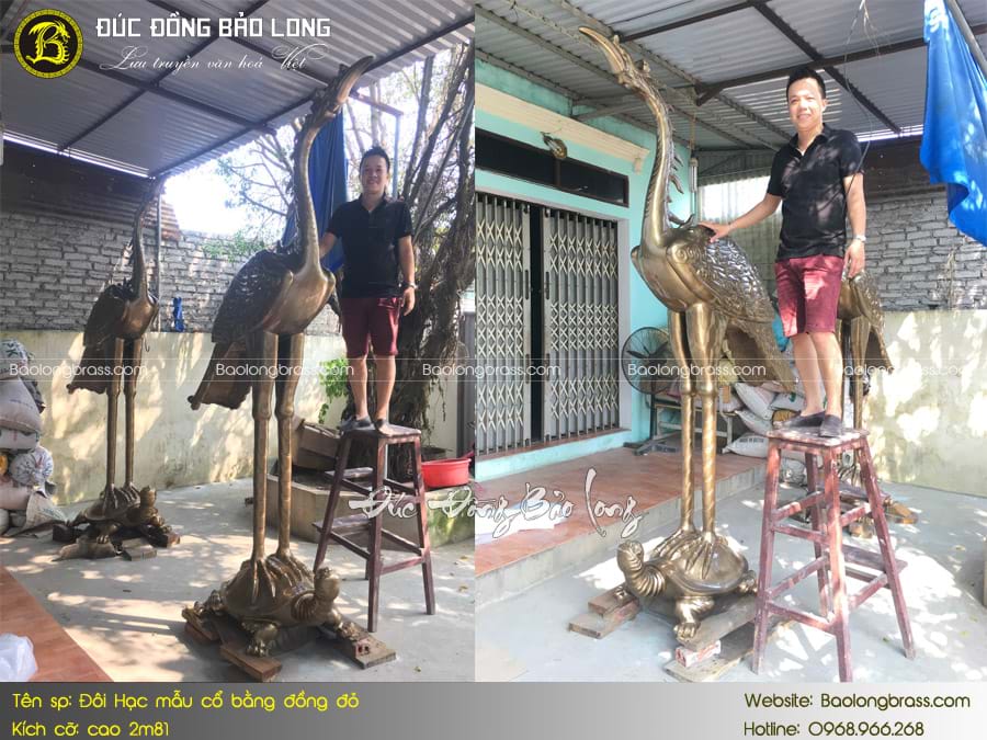 Đôi Hạc Đồng Mẫu Cổ Cao 2m81 ở Sài Gòn TPHCM