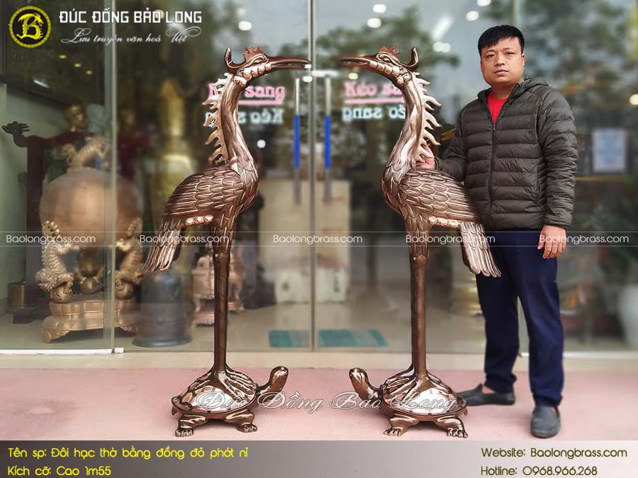 Hạc Thờ Bằng Đồng Đỏ Cao 1m55 ở Sài Gòn TPHCM