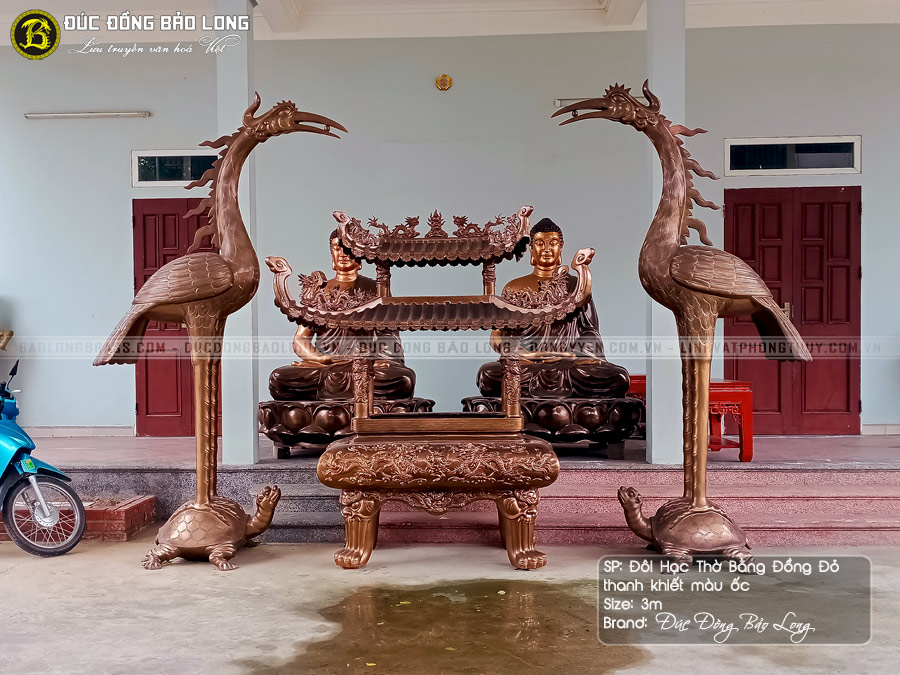 Hạc Thờ Bằng Đồng Đỏ Cao 3m ở Sài Gòn TPHCM