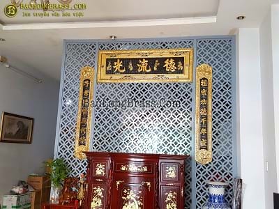 Đại Tự Câu Đối Bằng Đồng 1m55 Mạ Vàng 24k Lắp Tại Quận 2 - TPHCM