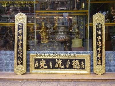Bộ Đại Tự Câu Đối Bằng Đồng Vàng 1m27 ở Sài Gòn TPHCM