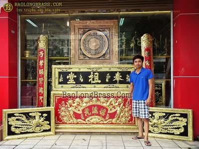 Bộ Hoành Phi Câu Đối - Đại Tự Bằng Đồng Cho Khách Nghệ An