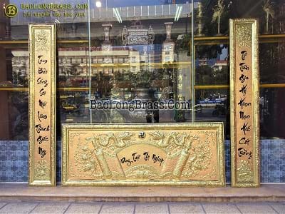 Bộ Hoành Phi Câu Đối Duy Tuệ Thị Nghiệp Bằng Đồng Vàng 1m76 ở Sài Gòn TPHCM