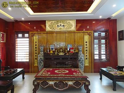 Bộ Hoành Phi Câu Đối Bằng Đồng 1m97 Lắp Tại Việt Trì - Phú Thọ