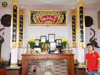 Bộ Hoành Phi Câu Đối - Đôi Câu Đối Ốp Cột Bằng Đồng Mạ Vàng 24k ở Sài Gòn TPHCM