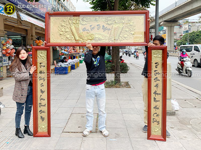 Bộ Hoành Phi Câu Đối Dung Tuệ Thị Nghiệp Khung Gỗ Hương ở Sài Gòn TPHCM