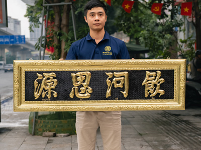 Đại Tự Ẩm Hà Tư Nguyên Chữ Nho Bằng Đồng Kích thước 1m33 ở Sài Gòn TPHCM