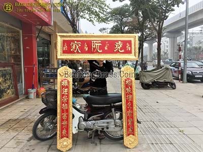 Đại Tự Câu Đối Bằng Đồng 1m55 Mạ Vàng 24k cho khách tại TPHCM