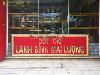 Đại Tự Lãnh Binh Mai Lượng Bằng Đồng Vàng 2m82 ở Sài Gòn TPHCM
