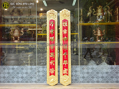 Đôi Câu Đối Bằng Đồng 1m97 Mạ Vàng 24k Cao Cấp ở Sài Gòn TPHCM