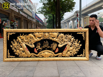Tấm Hoành Phi Đức Lưu Quang Bằng Đồng Mạ Vàng 24k Dài 1m97 ở Sài Gòn TPHCM