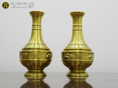 Lọ Hoa Bằng Đồng Catut Cao 38cm Dáng Cổ Hiếm tại Sài Gòn TPHCM