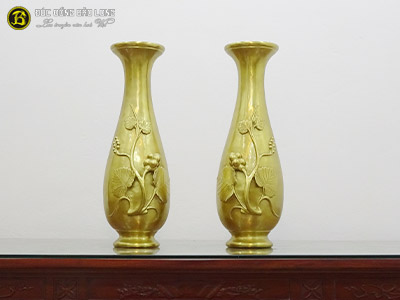 Lọ Hoa Bằng Đồng Catut Mẫu Hoa Văn Cây Nho Cao 61cm tại Sài Gòn TPHCM