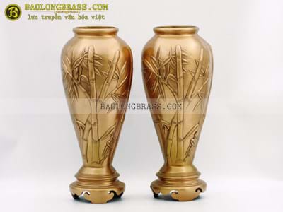 Lọ Hoa Trúc Mẫu Cổ Bằng Đồng Đỏ Cao 42cm tại Sài Gòn TPHCM