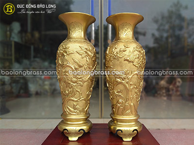 Lọ hoa Tứ Quý bằng đồng catut cao 61cm tại Sài Gòn TPHCM