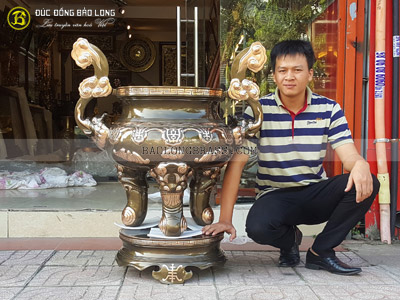 Lư Hương Phòng Thờ Bác Hồ cao 90cm