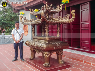 Lư Hoá Sớ Bằng Đồng, Lư Hương Mái Chùa