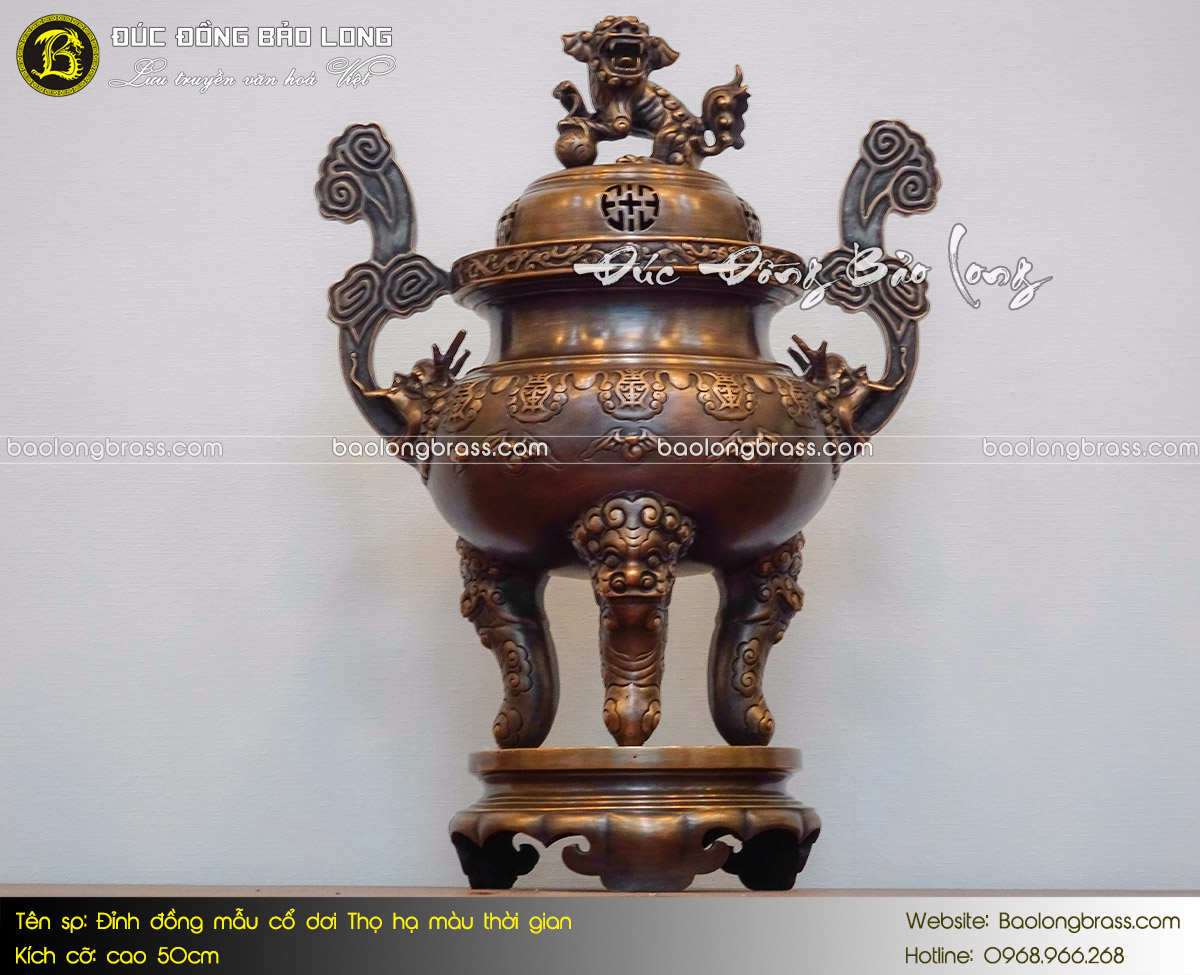 Lư Thờ Mẫu Cổ Dơi Thọ Hạ Màu Thời Gian Cao 50cm ở Sài Gòn