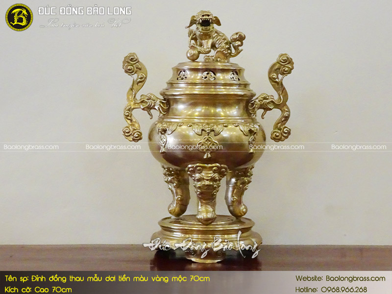 Lư Thờ Mẫu Dơi Tiền Bằng Đồng Thau Màu Vàng Mộc 70cm ở Sài Gòn