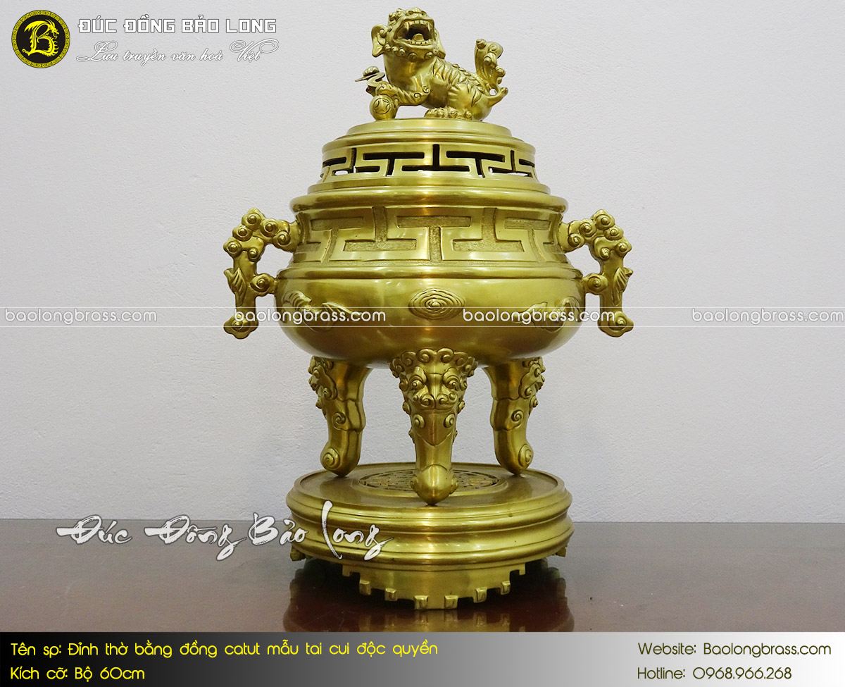 Lư Thờ Bằng Đồng Catut Mẫu Tai Cui Bộ 60cm ở Sài Gòn