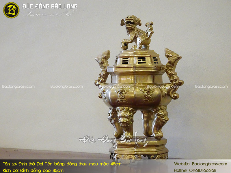 Lư Thờ Dơi Tiền Bằng Đồng Thau Màu Mộc Cao 45cm ở Sài Gòn