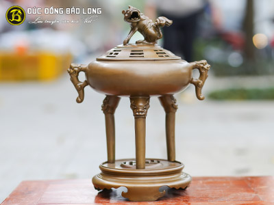 Lư Đốt Trầm Tai Cui Chân Tịnh Bằng Đồng Cao 40cm tại Sài Gòn TPHCM