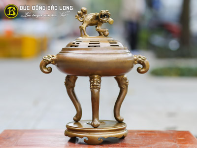 Lư Xông Trầm Tai Voi Chân Hổ Phù Bằng Đồng Cao 38cm tại Sài Gòn TPHCM