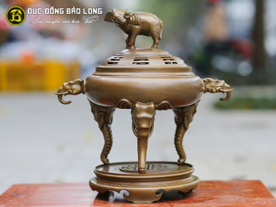 Lư Xông Trầm Tai Voi Bằng Đồng Cao 40cm tại Sài Gòn TPHCM