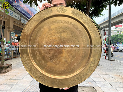 Mâm Đồng Ăn Cơm Chạm Long Phụng ĐK 60cm tại Sài Gòn TPHCM