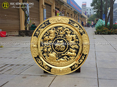 Mâm Đồng Tứ Linh Bằng Đồng ĐK 60cm Mạ Vàng 24k tại Sài Gòn TPHCM