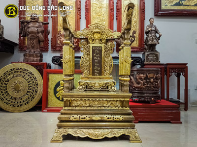 Ngai Thờ Bằng Đồng Vàng Màu Giả Cổ Cao 1m07 Tại Sài Gòn TPHCM