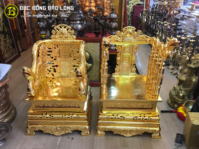 Bộ 2 Ngai Thờ Bằng Đồng Mạ Vàng 24k Hàng Đặt Theo Yêu Cầu Tại Sài Gòn TPHCM