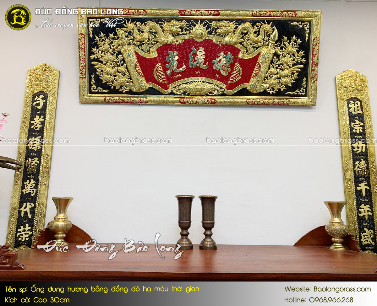 Ống Nhang Bằng Đồng Đỏ Hạ Màu Thời Gian 27cm