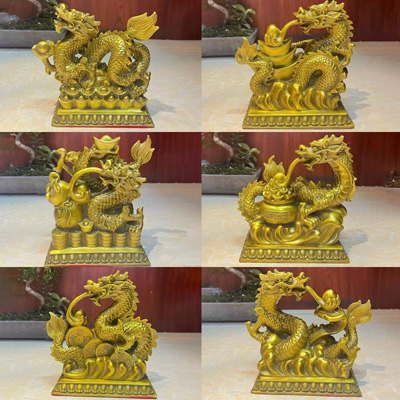 Tượng Đồng Thìn ( Rồng ) Nhả Ngọc cao 2 tấc ( 18 cm ) ở Sài Gòn TPHCM