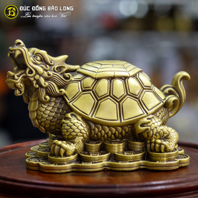 Tượng Đồng Long Quy Bát Quái cao 1 tấc ( 15 cm ) ở Sài Gòn TPHCM