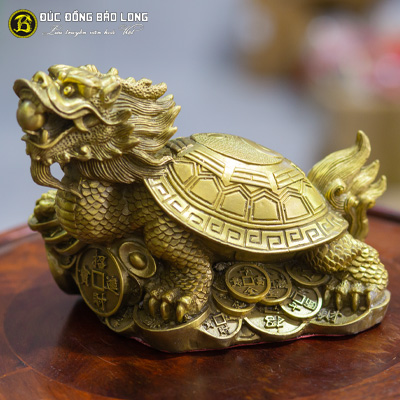 Tượng Đồng Long Quy Bát Quái cao 1 tấc ( 12.5 cm ) ở Sài Gòn TPHCM