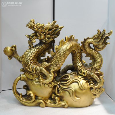 Tượng Đồng Thìn ( Rồng ) Hồ Lô Phong Thủy Hút Tài Lộc cao 4 tấc ( 42 cm ) ở Sài Gòn TPHCM