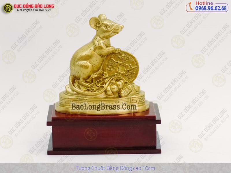 Tượng Đồng Tý ( Chuột ) cỡ nhỏ cao 1 tấc ( 10 cm ) ở Sài Gòn TPHCM