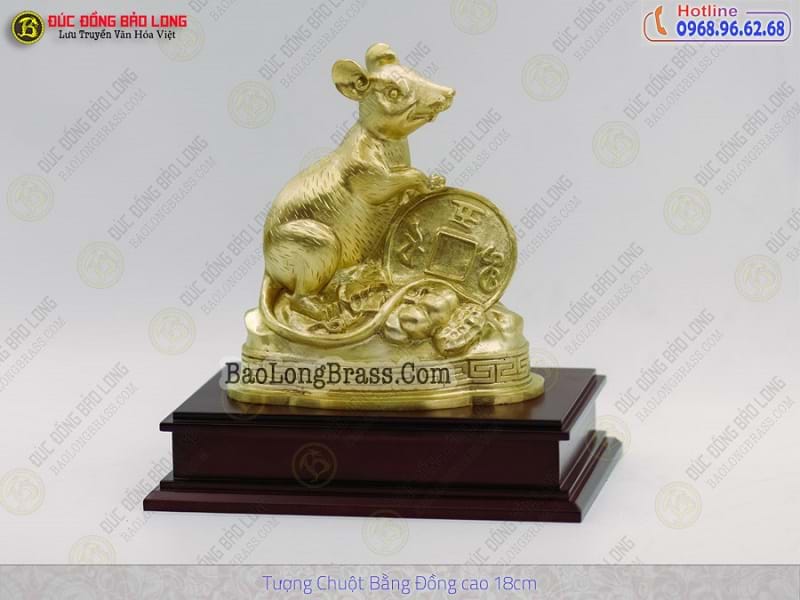 Tượng Đồng Tý ( Chuột ) cỡ nhỡ cao 2 tấc ( 18 cm ) ở Sài Gòn TPHCM