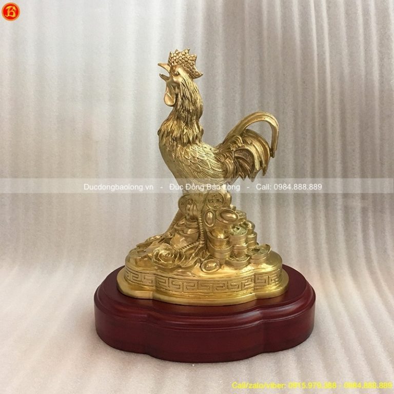 Tượng Đồng Dậu ( Gà ) cỡ nhỡ cao 2 tấc ( 21 cm ) ở Sài Gòn TPHCM