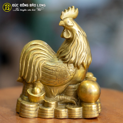 Tượng Đồng Dậu ( Gà ) Mái Đế Tiền cao 1 tấc ( 15 cm ) ở Sài Gòn TPHCM