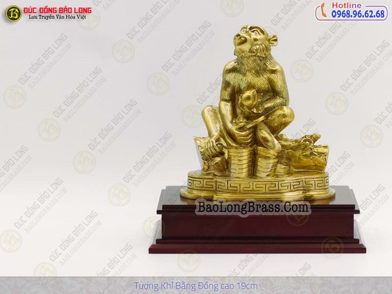 Tượng Đồng Thân ( Khỉ ) cỡ nhỡ cao 2 tấc ( 19 cm ) ở Sài Gòn TPHCM