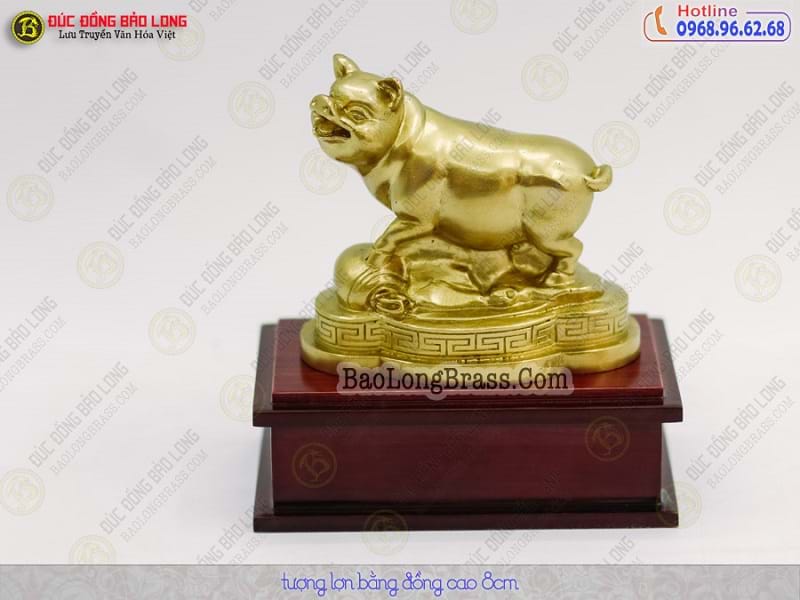 Tượng Đồng Hợi ( Heo - Lợn ) cỡ nhỏ cao 1 tấc ( 8 cm ) ở Sài Gòn TPHCM