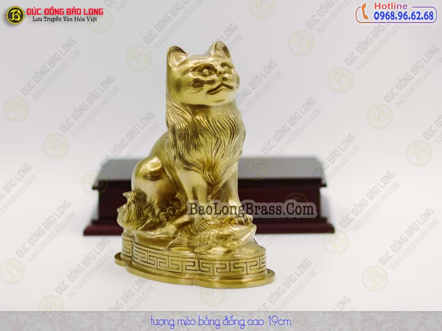 Tượng Đồng Mẹo ( Mèo ) cỡ nhỡ cao 2 tấc ( 19 cm ) ở Sài Gòn TPHCM