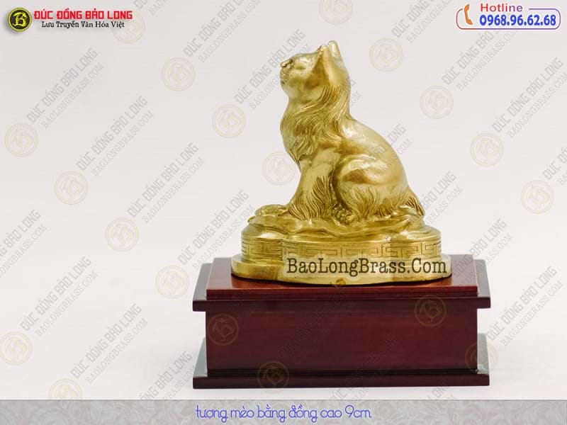 Tượng Đồng Mẹo ( Mèo ) cỡ nhỏ cao 1 tấc ( 9 cm ) ở Sài Gòn TPHCM