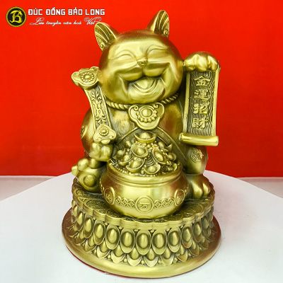 Tượng Đồng Mẹo ( Mèo ) Thần Tài cao 2 tấc ( 21 cm ) ở Sài Gòn TPHCM