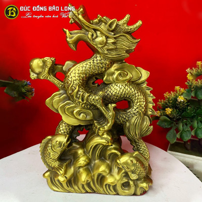 Tượng Đồng Thìn ( Rồng ) Cá Chép cao 2 tấc ( 25 cm ) ở Sài Gòn TPHCM